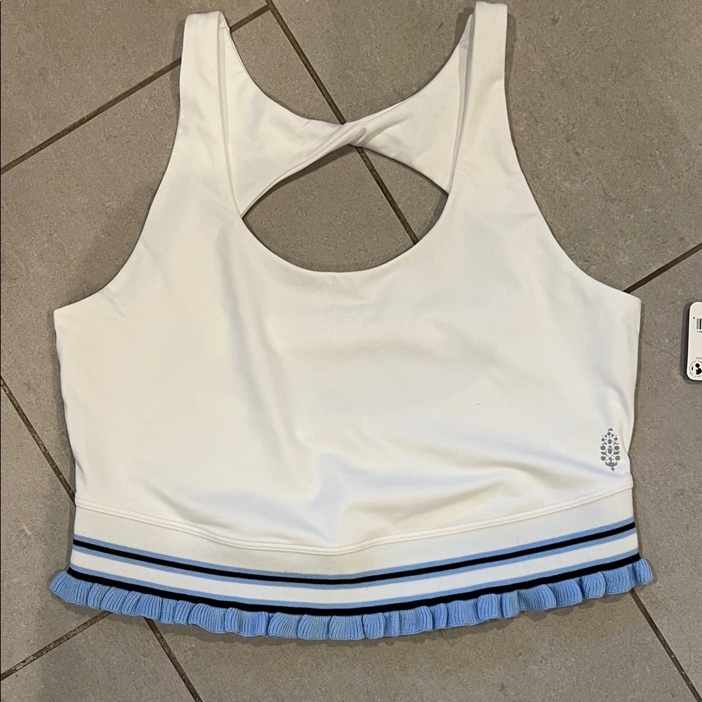 White and Blue Women's Tank Top